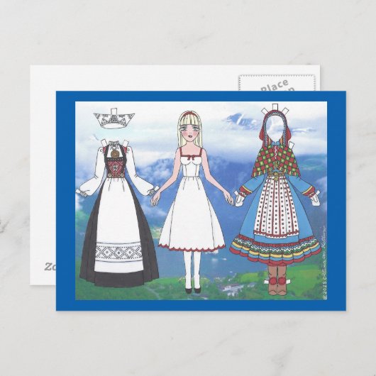 Nina van het Briefkaart van Doll van het Document (Voorkant / Achterkant)