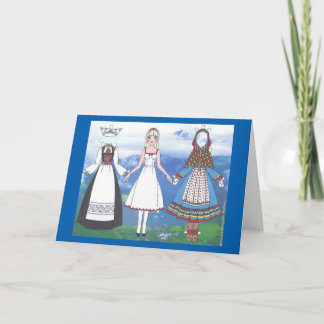 Nina van Noorwegen Papier Doll Blank Wenskaart Kaart