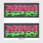 Nina Vorname Name Graffiti Aufkleber Sticker (Vel)