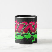 Nina Vorname Name Graffiti red green Tasse Mok (Midden)