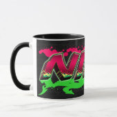 Nina Vorname Name Graffiti red green Tasse Mok (Links)