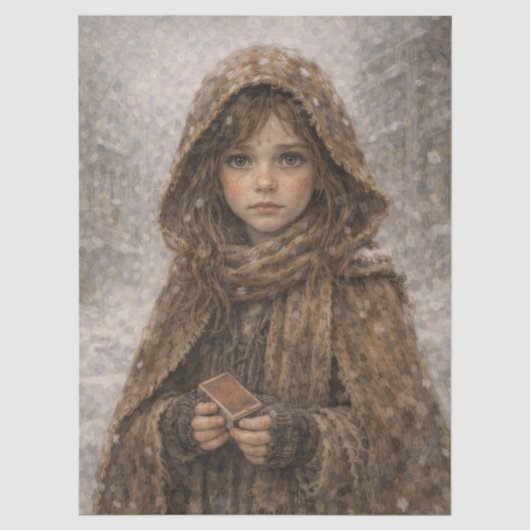 niña y caja de cerillas tissuepapier (Voorkant)