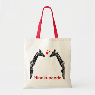 Ninakupenda "Ik hou van je" giraffe tas