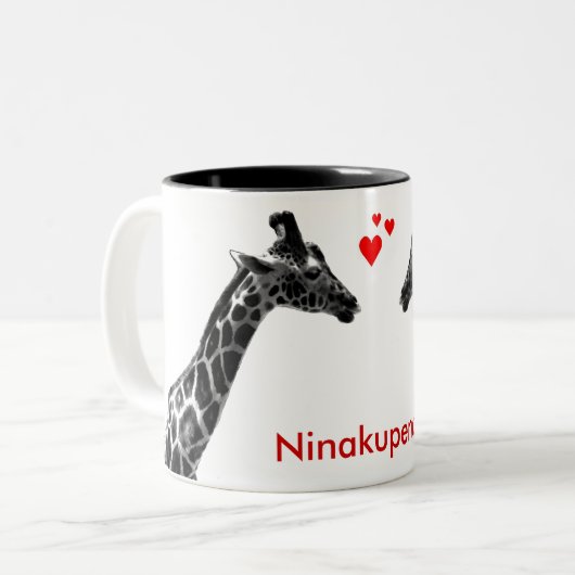 Ninakupenda "Ik hou van je" mok giraffe (Voorkant links)