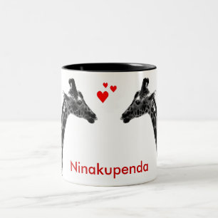 Ninakupenda "Ik hou van je" mok giraffe