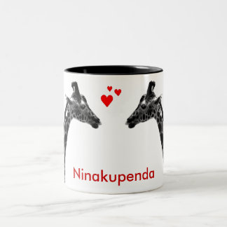 Ninakupenda "Ik hou van je" mok giraffe