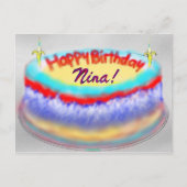 Nina's Birthday Cake Briefkaart (Voorkant)
