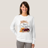 Nina's kleine pompoenen rode vrachtwagen herfst t-shirt (Voorkant volledig)