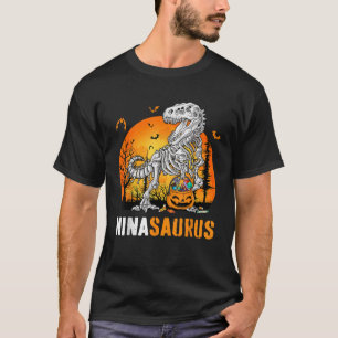 Ninasaurus Dinosaurus Skelet Halloween Nina Saurus T-shirt