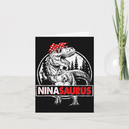 Ninasaurus t rex dinosaurus nina saurus moederdag kaart (Voorkant)