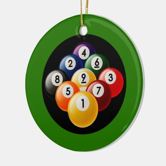 NINE BALL BILLIARDS RACK KERAMISCH ORNAMENT (Links)
