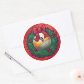 Nine Ball in kerstmis Wreaton Red Ronde Sticker (Envelop)