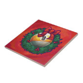 Nine Ball in kerstmis Wreaton Red Tegeltje (Zijkant)