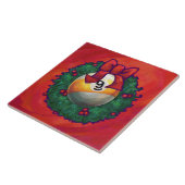 Nine Ball in kerstmis Wreaton Red Tegeltje (Zijkant)