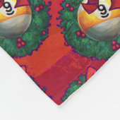 Nine Ball in Kerstmis WreatPattern op Red Fleece Deken (Hoek)