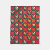 Nine Ball in Kerstmis WreatPattern op Red Fleece Deken (Voorkant)
