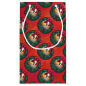 Nine Ball in Kerstmis WreatPattern op Red Klein Cadeauzakje (Achterkant)