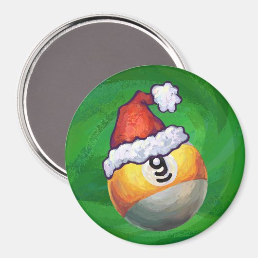 Nine Ball in Santa Hat op Green Magneet (Voorkant / Achterkant)