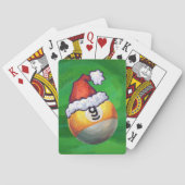 Nine Ball in Santa Hat op Green Pokerkaarten (Achterkant)