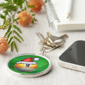 Nine Ball in Santa Hat op Green Sleutelhanger (Zijkant)