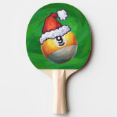 Nine Ball in Santa Hat op Green Tafeltennisbatje (Achterkant)