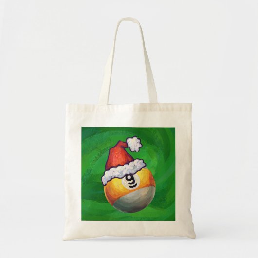 Nine Ball in Santa Hat op Green Tote Bag (Voorkant)
