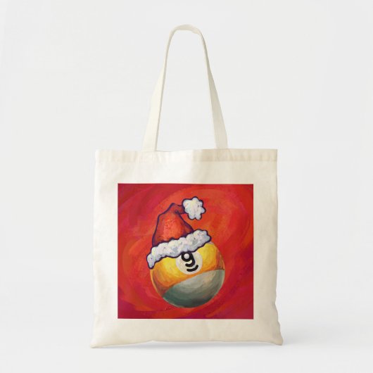 Nine Ball in Santa Hat op rood Tote Bag (Voorkant)
