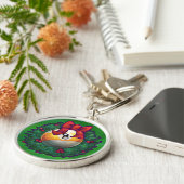 Nine Ball in Wreath on Green Sleutelhanger (Zijkant)