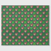 Nine Ball in Wreath Pattern on Green Cadeaupapier (Vlak)