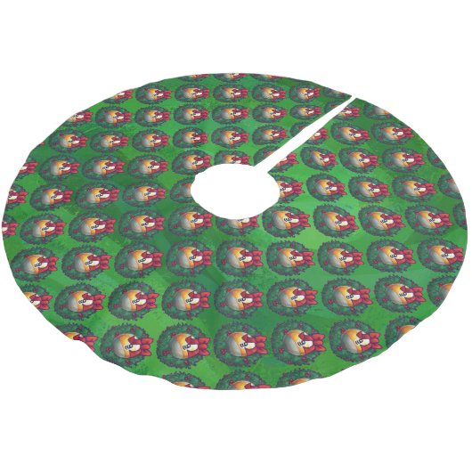 Nine Ball in Wreath Pattern on Green Kerstboom Rok (Gekanteld)