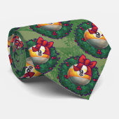 Nine Ball in Wreath Pattern on Green Stropdas (Opgerold)