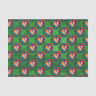Nine Ball in Wreath Pattern on Green Tissuepapier