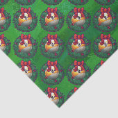 Nine Ball in Wreath Pattern on Green Tissuepapier (Detail)