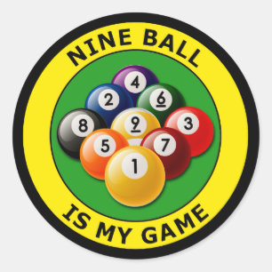 NINE BALL IS MIJN GAME RONDE STICKER