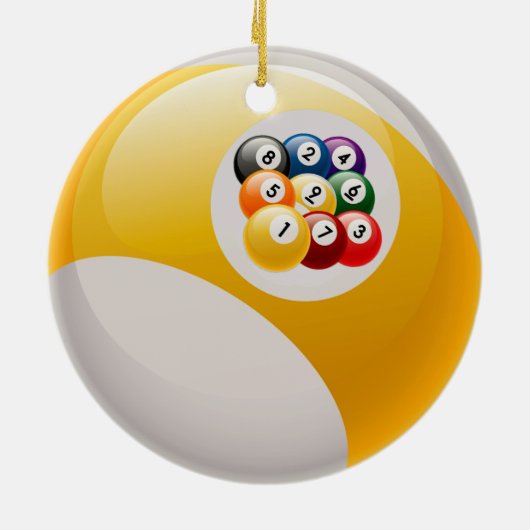 NINE BALL RACK BILLIARDS BALL ORNAMENT (Achterkant)