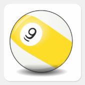 Nine Ball Vierkante Sticker (Voorkant)