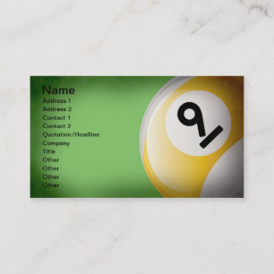 Nine Ball-Visitekaartjes Visitekaartje