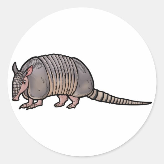 Nine Banded Armadillo Ronde Sticker (Voorkant)