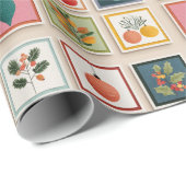 Nine Christmas Ornaments in Bold Frames Cadeaupapier (Rol Hoek)