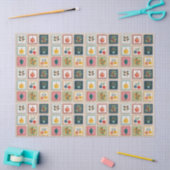 Nine Christmas Ornaments in Bold Frames Tissuepapier (Craft)