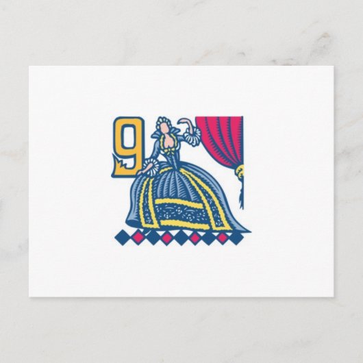 Nine Dames Dancing Feestdagenkaart (Voorkant)