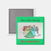 Nine Dames Dancing Magneet (Voorkant / Achterkant)