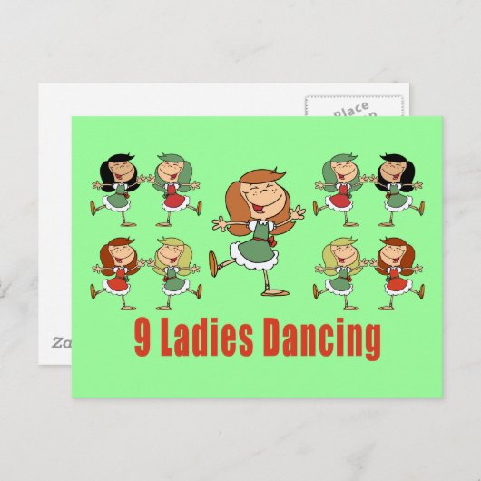 Nine Dames Dansende Briefkaarten (Voorkant / Achterkant)