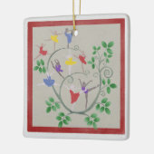 Nine Dames dansende kerstversiering Keramisch Ornament (Links)