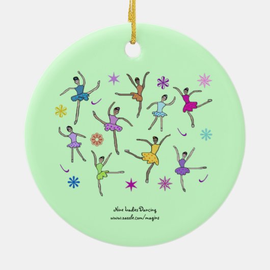 Nine Dames Dansende Ornament (Achterkant)