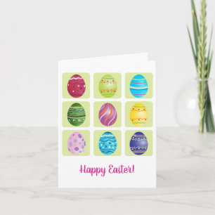 Nine Easter Eggs Holiday Kaart