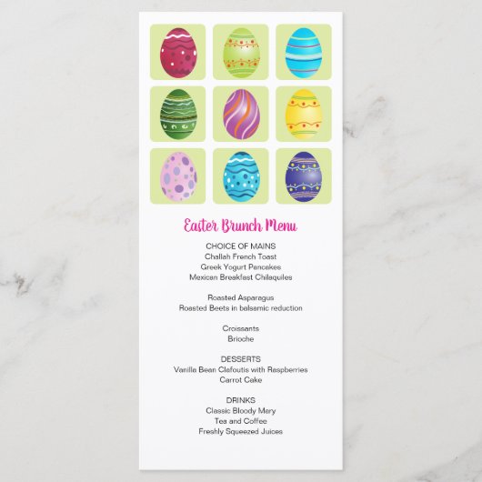 Nine Easter Eggs Holiday Menu (Voorkant)