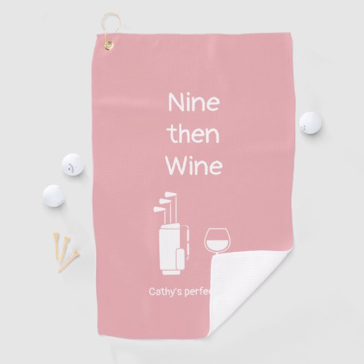 Nine en Wine Golf Towel Golfhanddoek (Insitu)