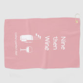 Nine en Wine Golf Towel Golfhanddoek (Horizontaal)