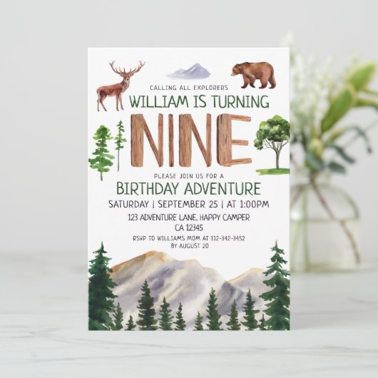 Nine Explorer Jongen Verjaardag Kaart (Staand voorkant)